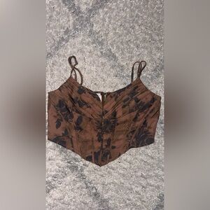 Pretty little thing Floral Brown Corset Top
